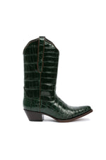Heel detail on Drinking Horse Green  boots