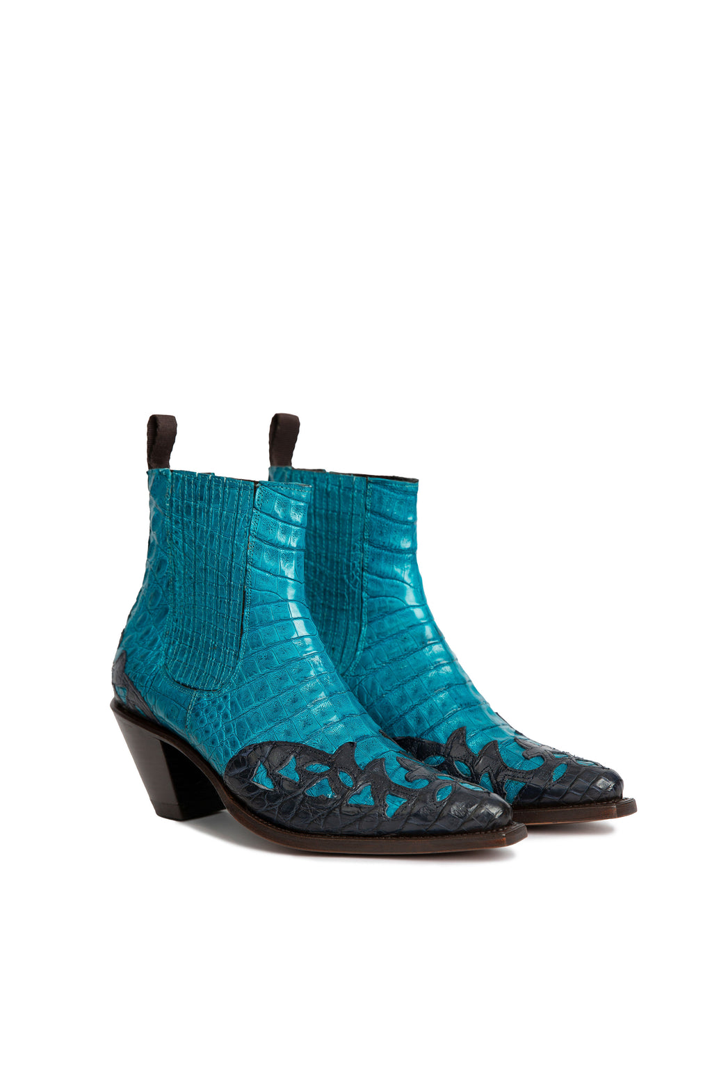 Hyalite Lake crocodile leather Luxury cowboy boots by Rockiesrebels 