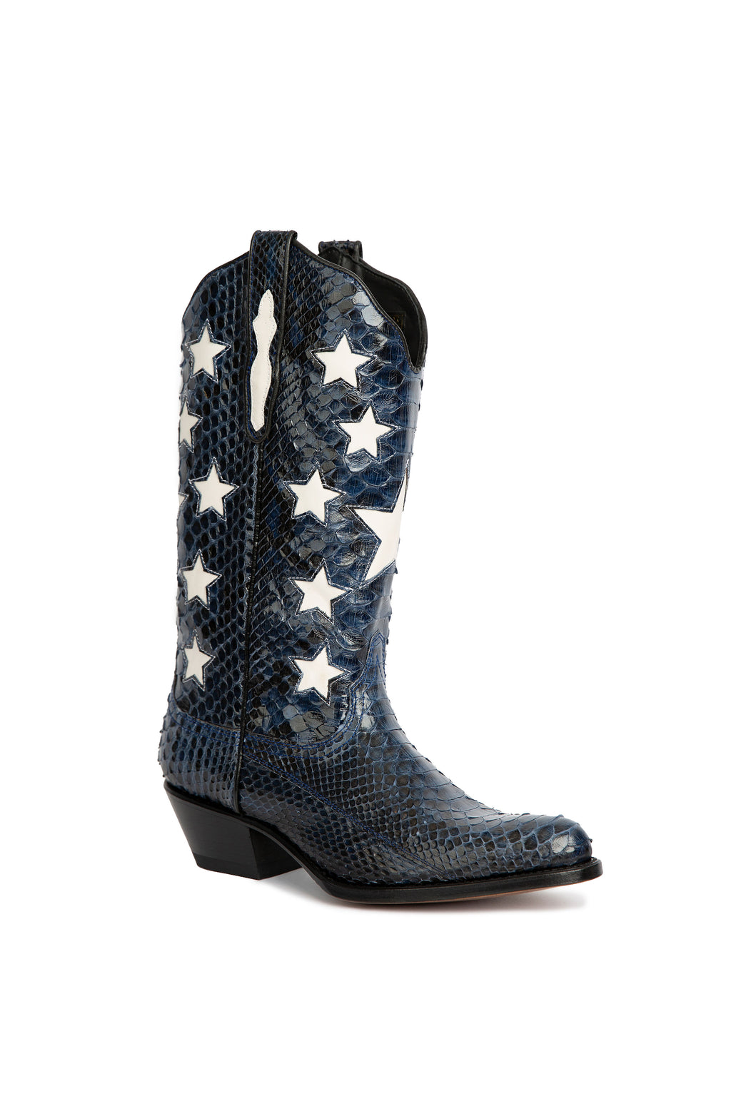 Stars in the Sky handmade Python  cowboy boots with star embroidery – Rockies Rebels luxury western boots