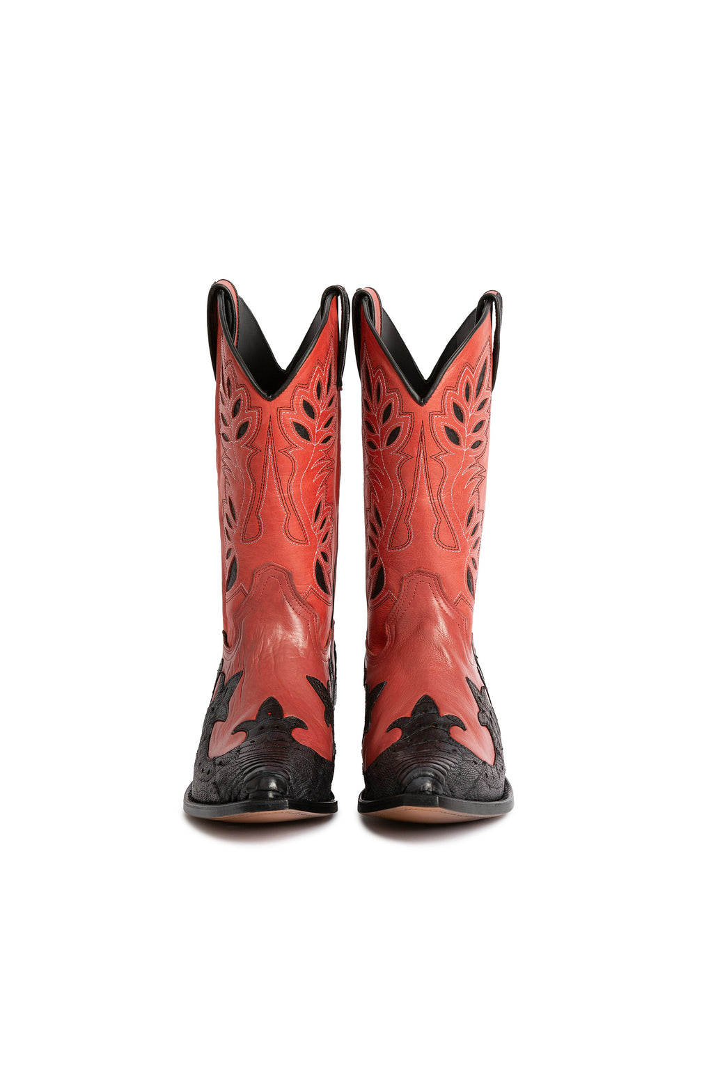 Bear Canyon Red ostrich and calf leather cowboy boots – Rockies Rebels