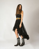Elegant high heel detail on black stingray western boots-urban western style -rockiesrebels