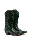 Side detail on Drinking Horse Green Crocodile  boots