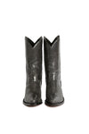 Front view, George Lake exotic grey python western boots