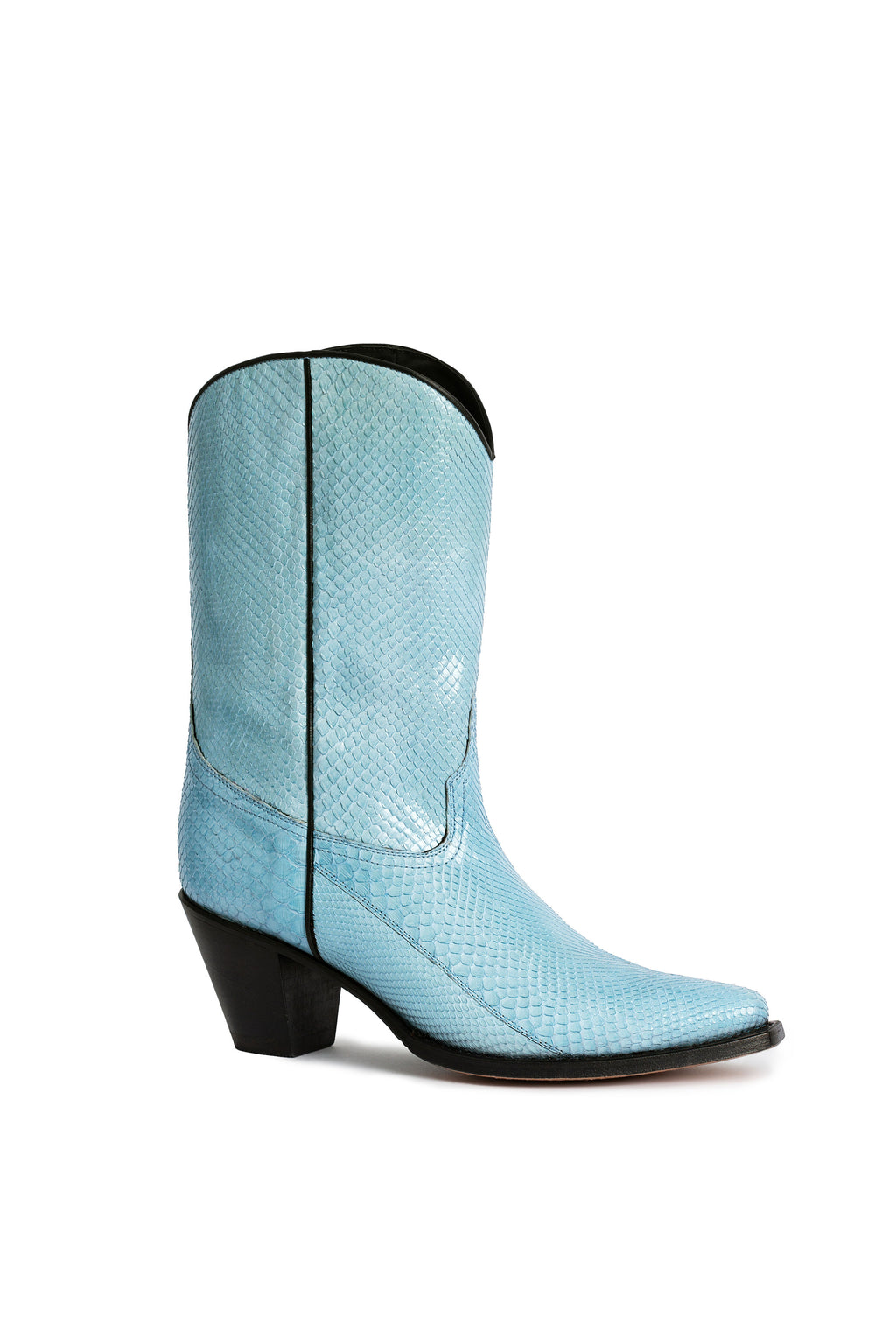 George Lake light blue python cowboy boots – RockiesRebels handmade exotic luxury