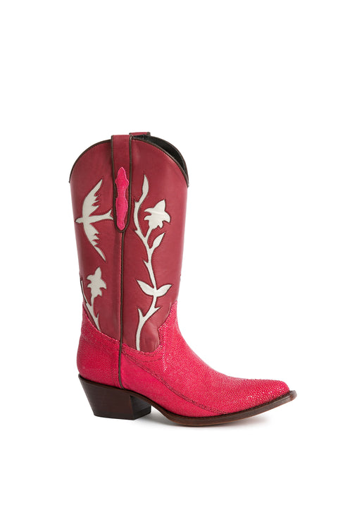 Grosbeak red stingray cowboy boots – RockiesRebels luxury handmade design