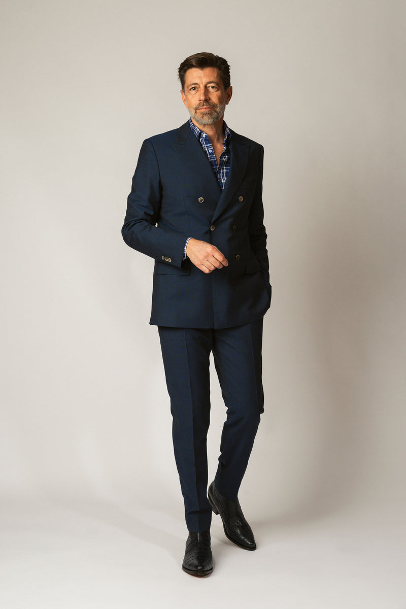 Male model Lifestyle: styling blue crocodile designer western boots-RockiesRebels