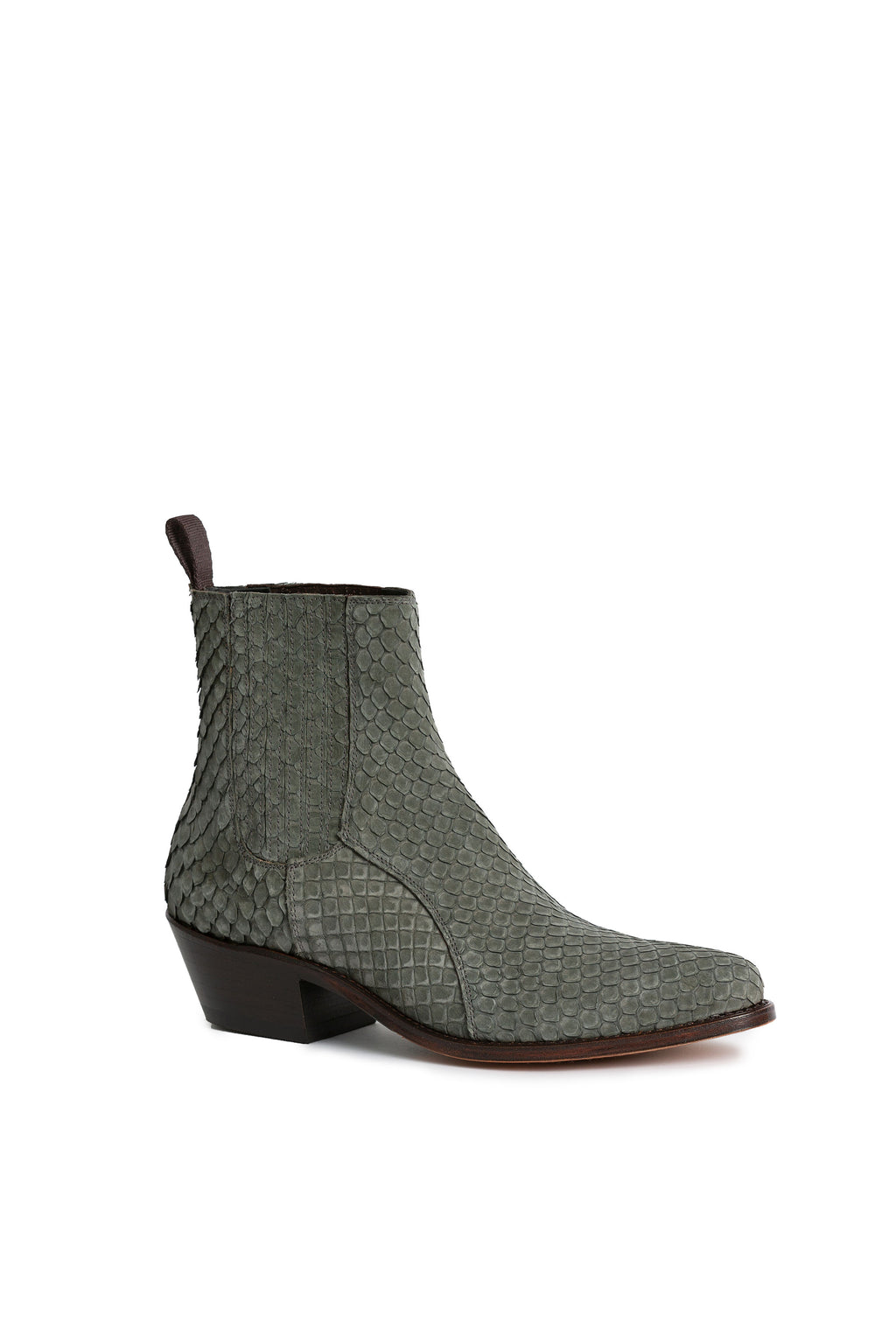 Hidden Lake grey matte python men’s cowboy boots – RockiesRebels handmade luxury