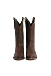 Front view of handmade Bald Eagle Brown luxury stingray western boots-RockiesRebels