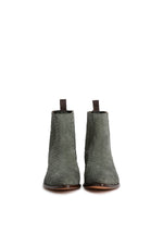 Side view of Hidden Lake grey matte python western boots for men