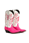 Side view of Grotto Falls pink lizard western boots-Rockies rebels