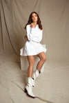 Model styling George Lake white python cowboy boots – RockiesRebels luxury western fashion