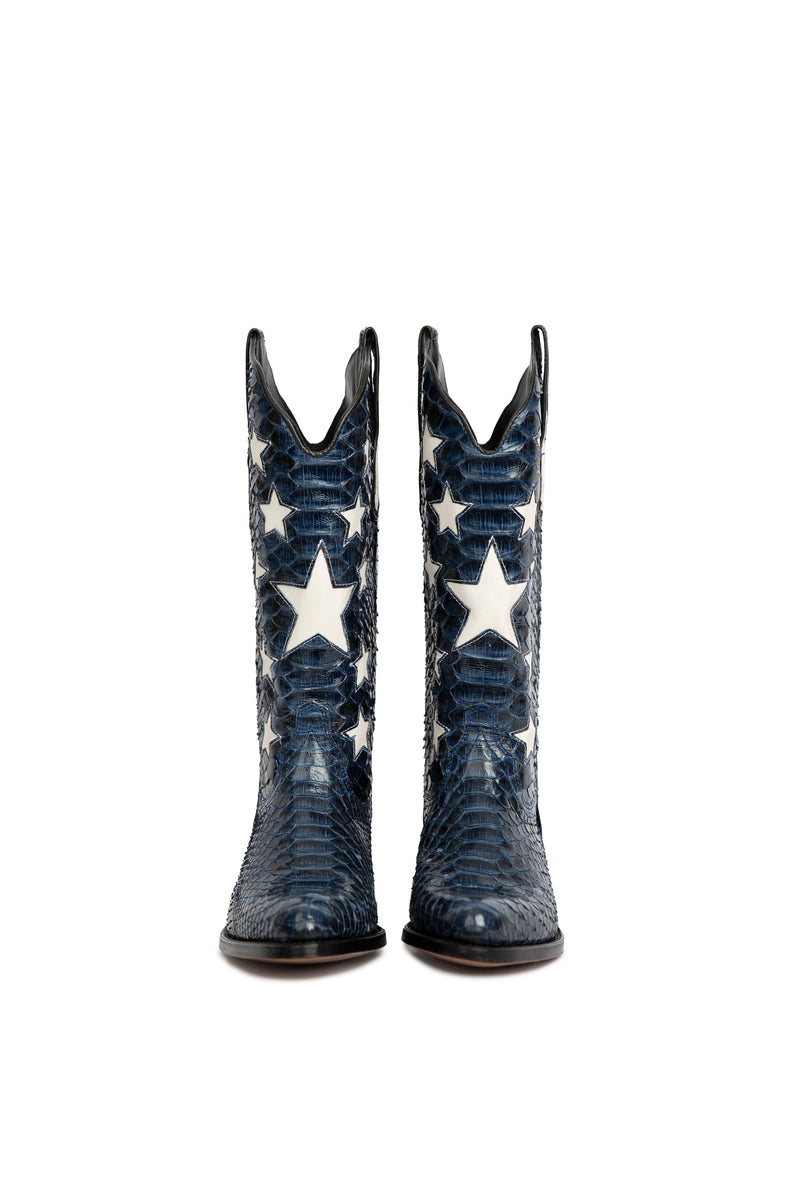 Women styling Stars in the Sky luxury cowboy boots – western meets urban fashion