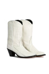 Side view, George Lake white python modern western boots