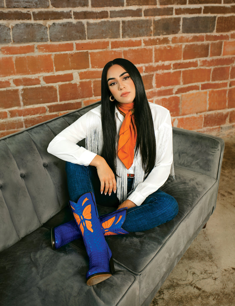 Lifestyle: wearing Limestone Creek blue anaconda boots – bold luxury-RockiesRebels