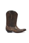 Side view of Big Creek Trail python western boots in natural tones-RockiesRebels