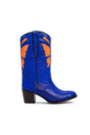 Close‑up: blue royal python skin with orange butterfly shaft motif-RockiesRebels