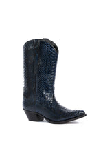 Drinking Horse navy python cowboy boots – Rockies Rebels luxury handmade
