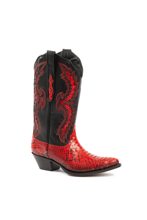 Eagle Lake red python cowboy boots – RockiesRebels luxury handmade design