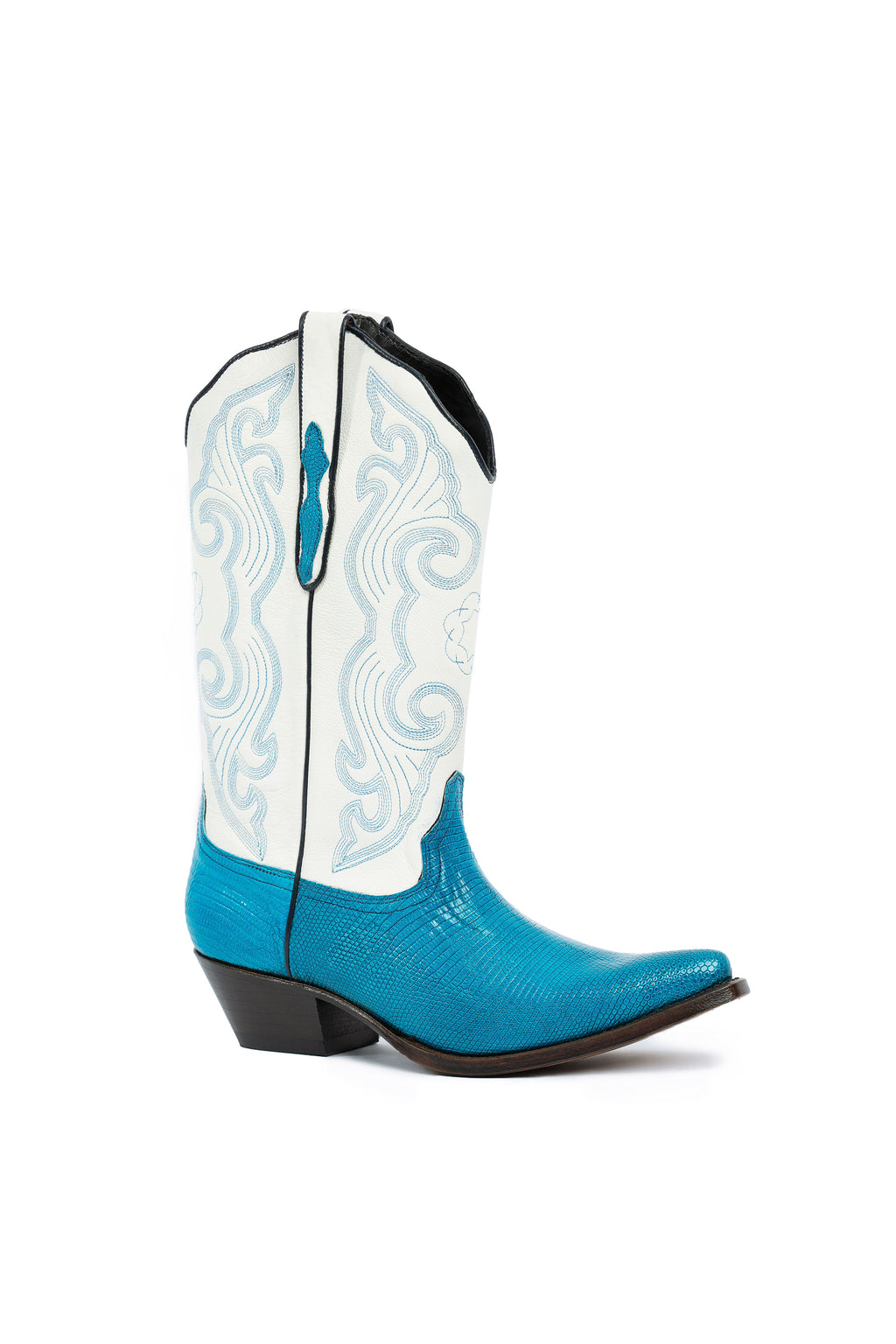 Emerald Lake blue lizard cowboy boots – RockiesRebels handmade luxury