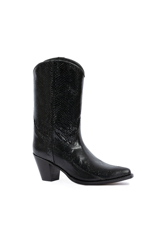 George Lake black python cowboy boots – RockiesRebels handmade luxury
