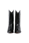 front angle of George Lake black python modern western boots