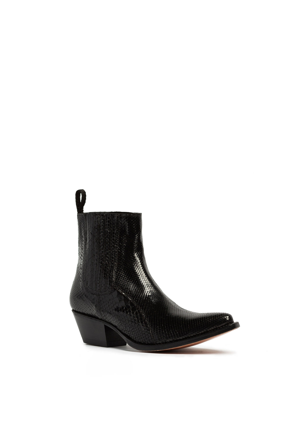 Hidden Lake black python low heel cowboy boots – RockiesRebels handmade luxury