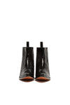 Front view of Hidden Lake black python low heel western boots