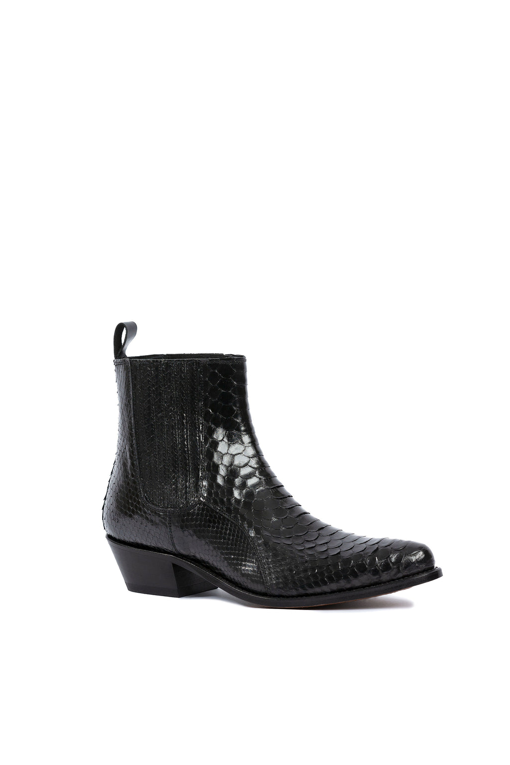 Hidden Lake men’s black python cowboy boots – RockiesRebels handmade exotic leather