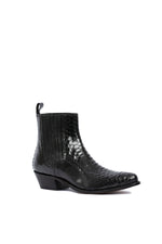 Hidden Lake men’s black python cowboy boots – RockiesRebels handmade exotic leather