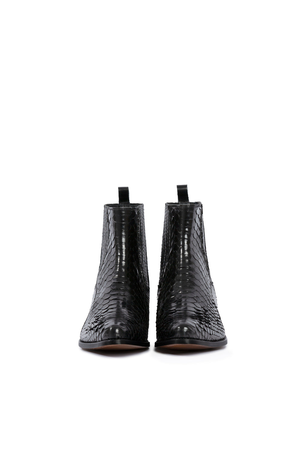 Hidden Lake men’s black python cowboy boots – RockiesRebels handmade exotic leather