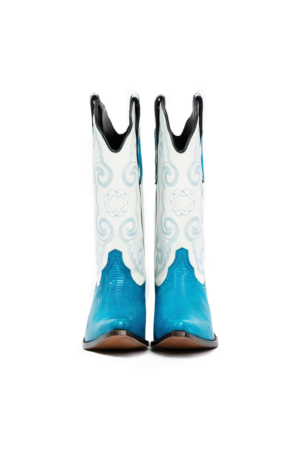 Emerald Lake blue lizard cowboy boots – RockiesRebels handmade luxury