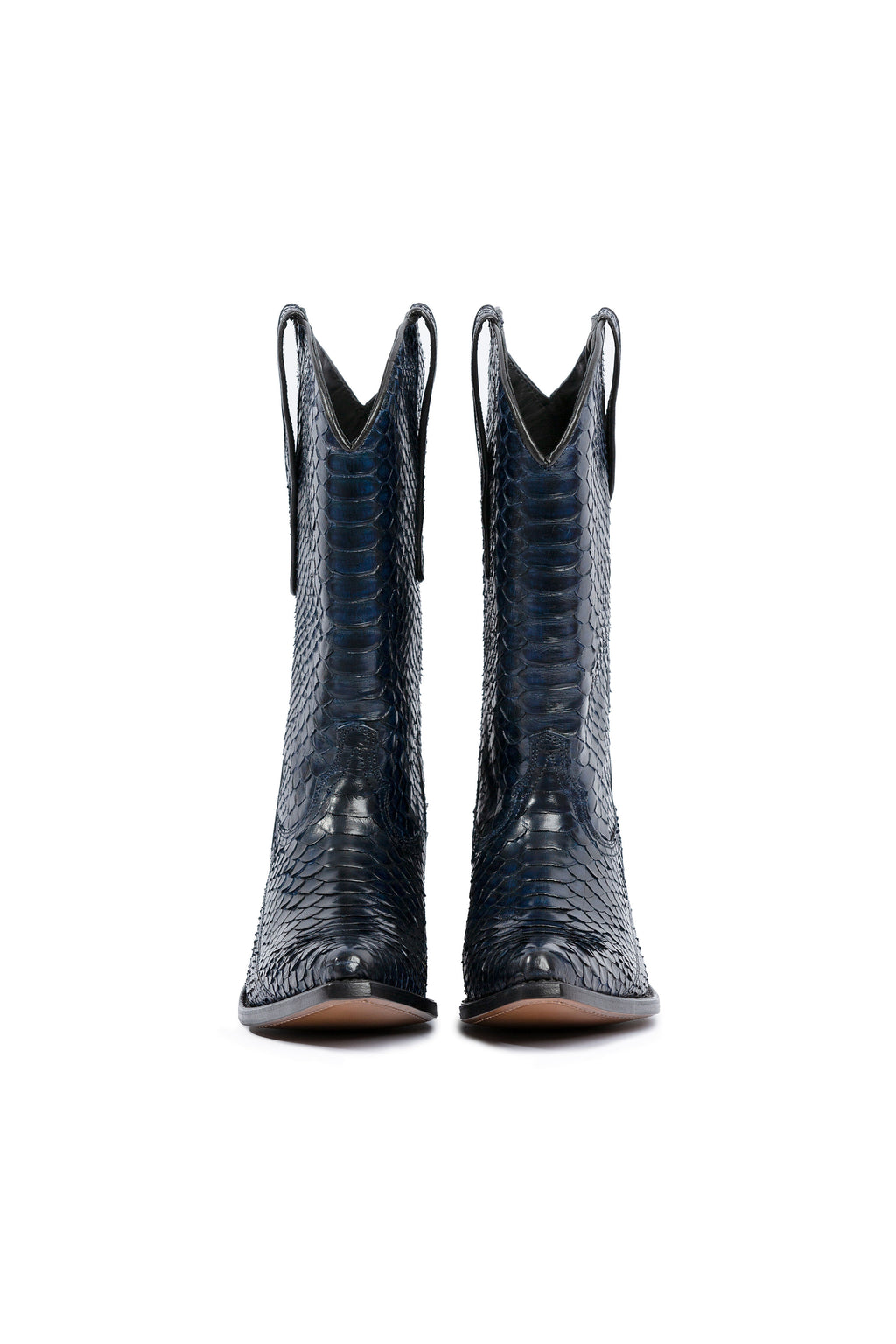 Drinking Horse navy python cowboy boots – Rockies Rebels luxury handmade