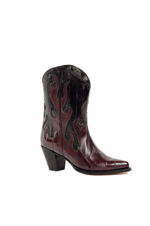 Pine Creek Falls eel-skin western boots,
main view – Rockies Rebels handmade in
Italy