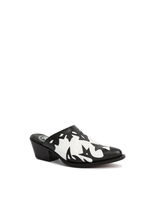 Porcupine Creek white python western
mule with black calf flames – Rockies
Rebels handmade in Italy